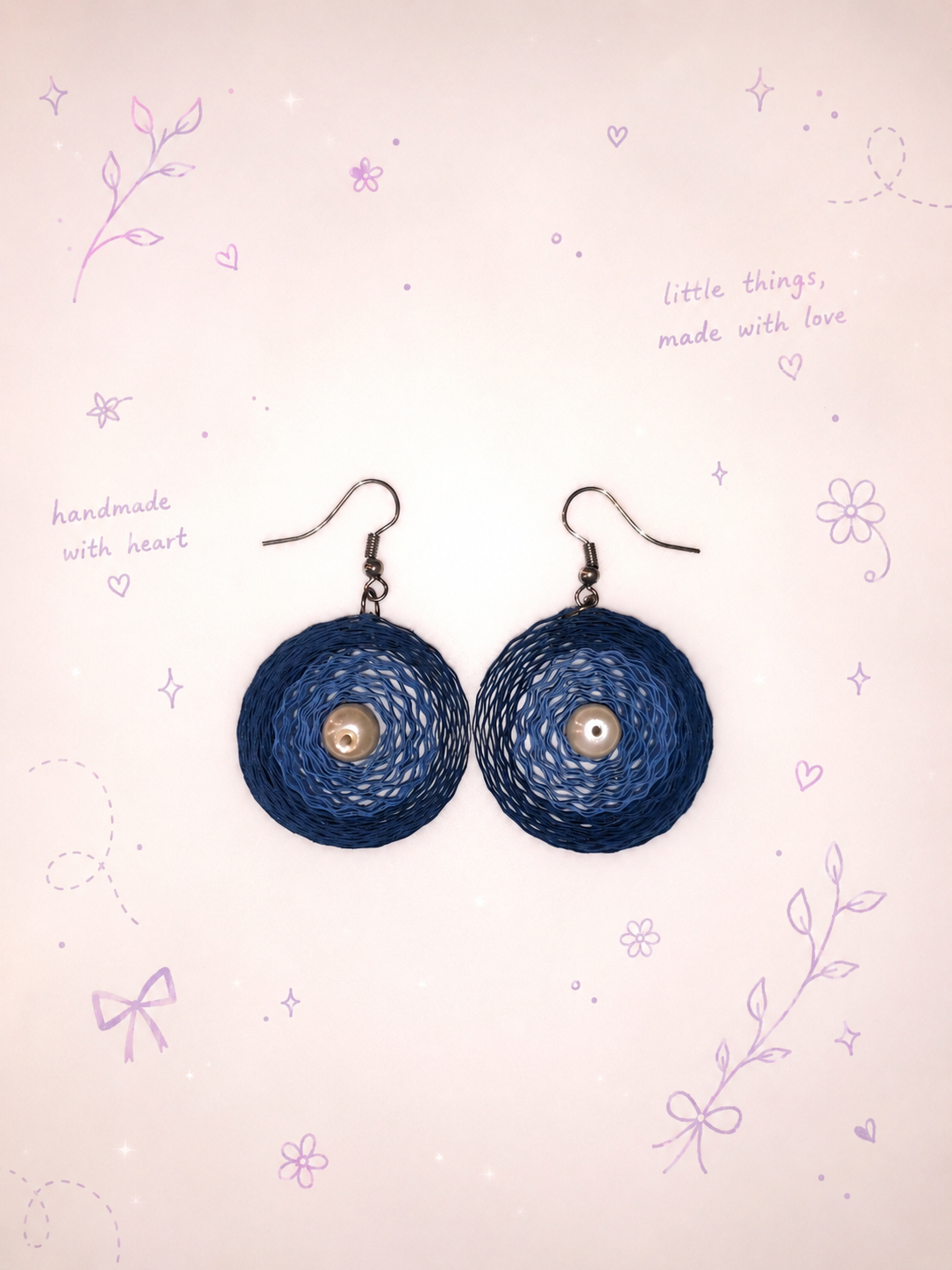 Blue Mandala Quilled Earrings